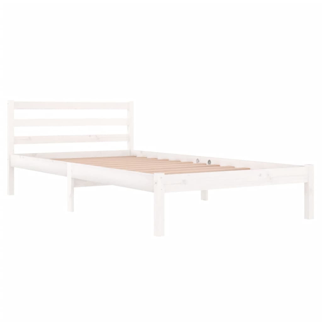 Bed frame without mattress solid pine wood 100x200 cm white