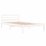 Cadre de lit sans matelas bois de pin massif 100x200 cm blanc