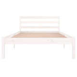 Cadre de lit sans matelas bois de pin massif 100x200 cm blanc