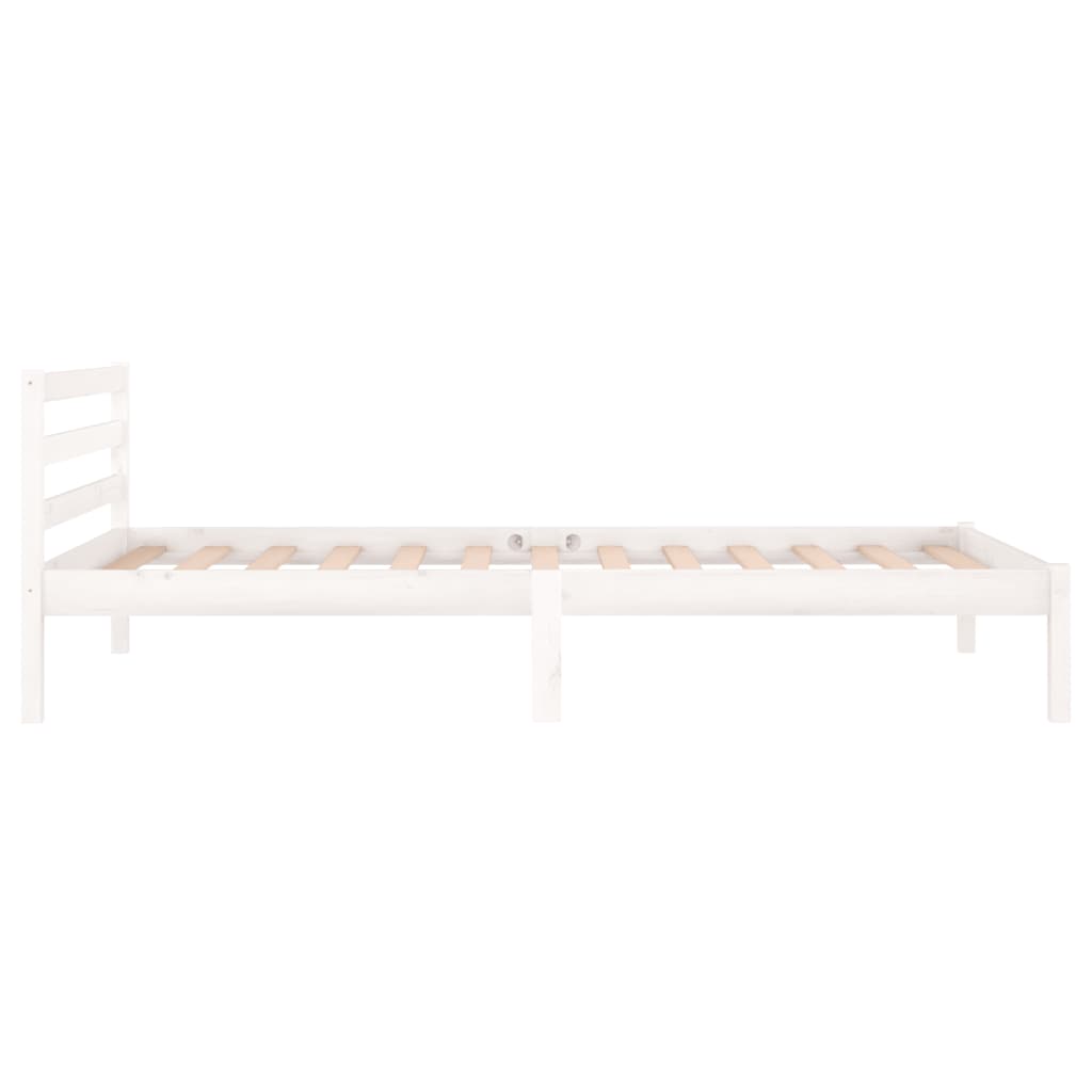 Cadre de lit sans matelas bois de pin massif 100x200 cm blanc