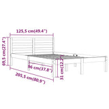 Bed frame without mattress solid pine wood 120x200 cm