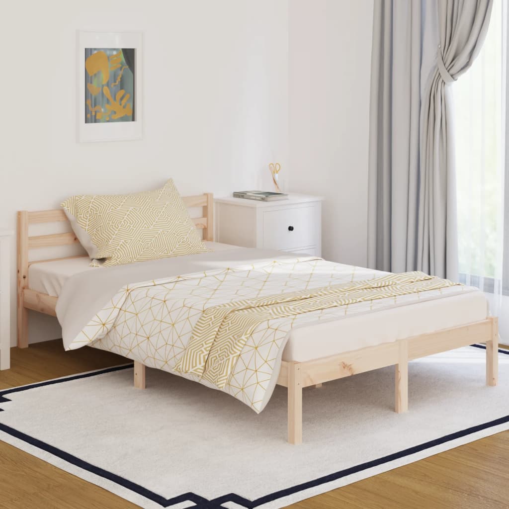 Bed frame without mattress solid pine wood 120x200 cm