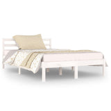 Bed frame without mattress solid pine wood 120x200 cm white