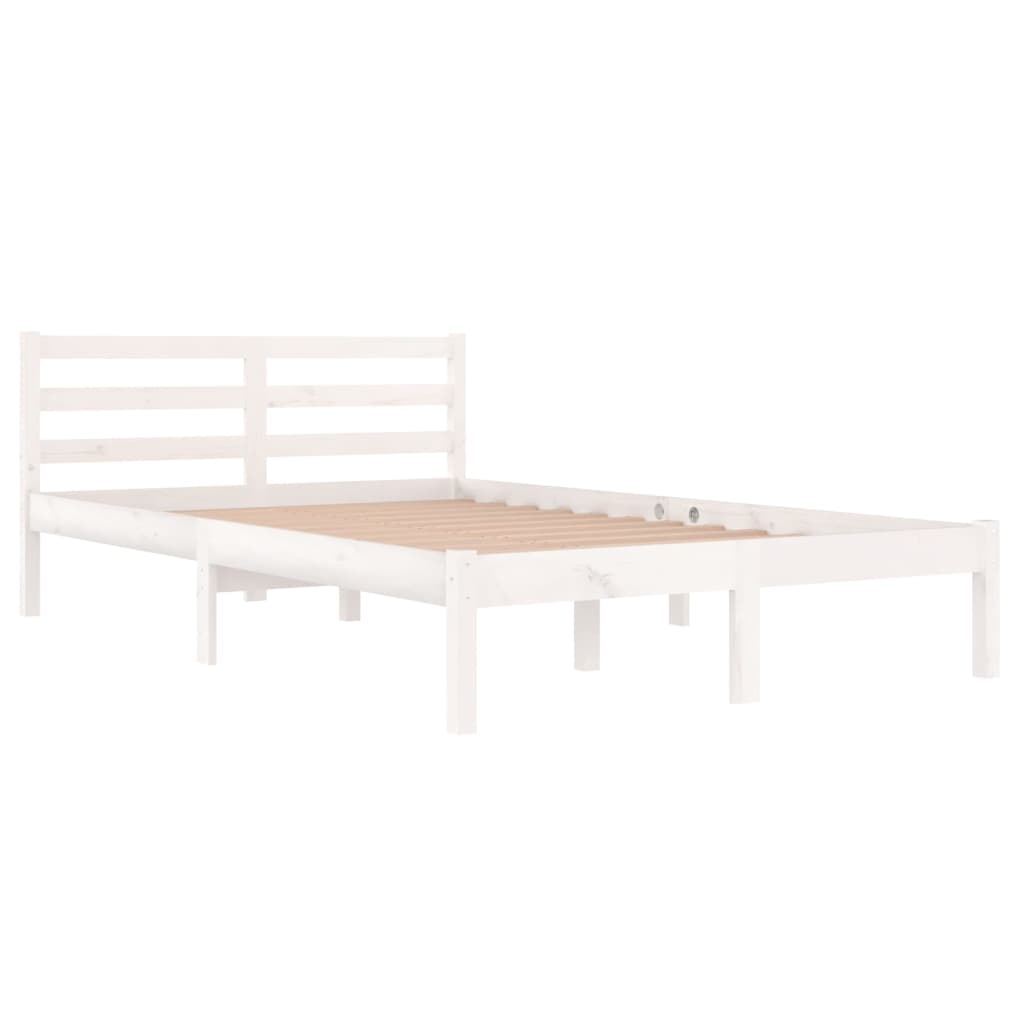 Bed frame without mattress solid pine wood 120x200 cm white