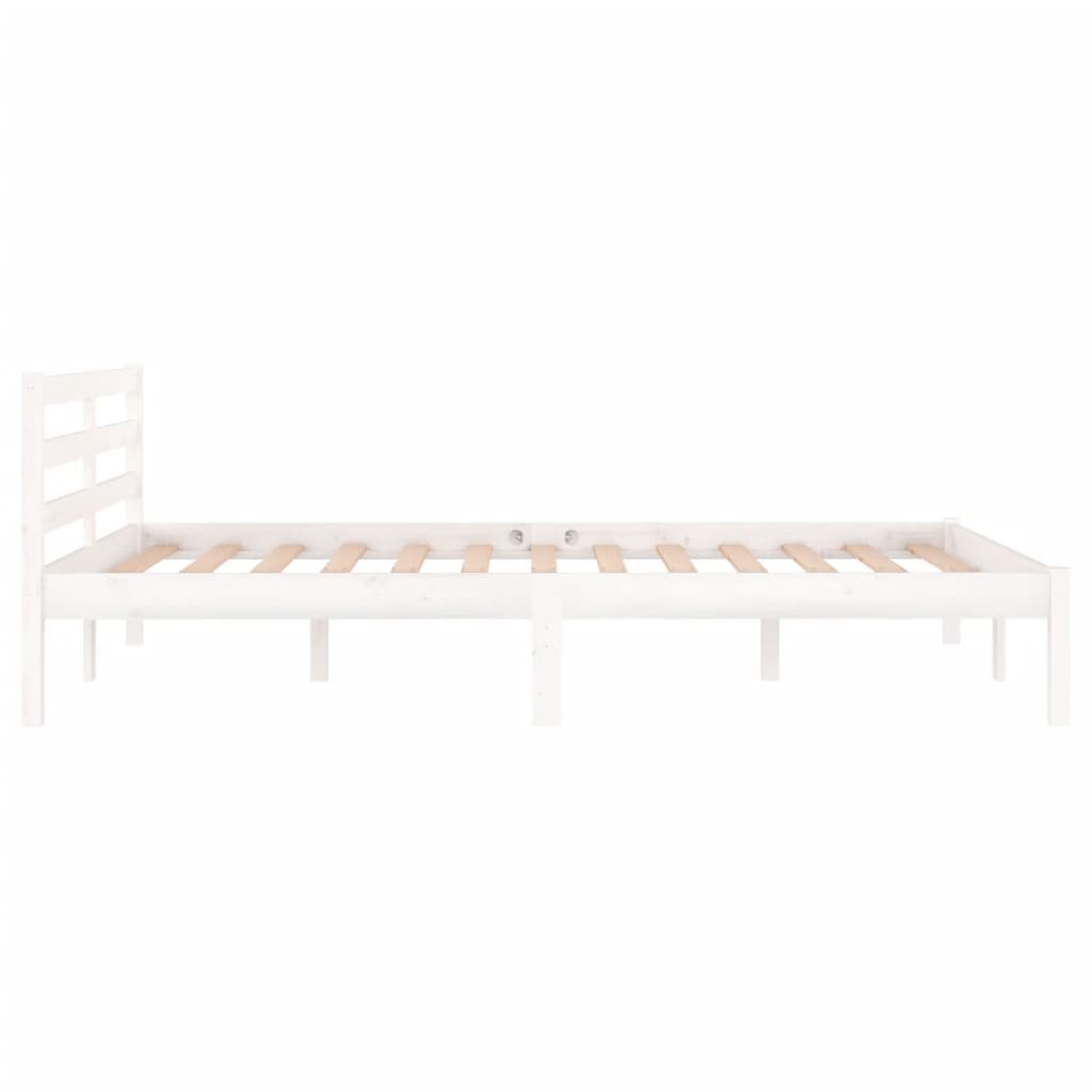 Bed frame without mattress solid pine wood 120x200 cm white