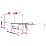 Bed frame without mattress solid pine wood 120x200 cm white