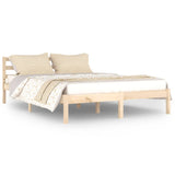 Bed frame without mattress solid pine wood 140x200 cm