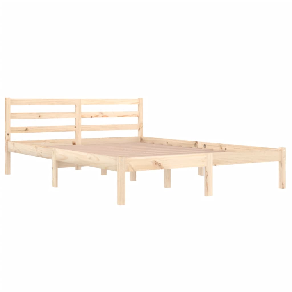 Bed frame without mattress solid pine wood 140x200 cm