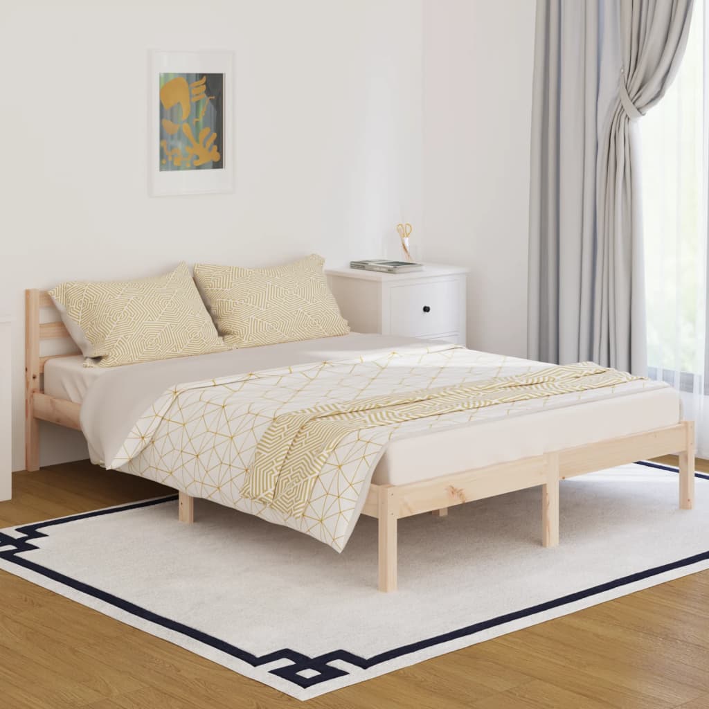 Bed frame without mattress solid pine wood 140x200 cm