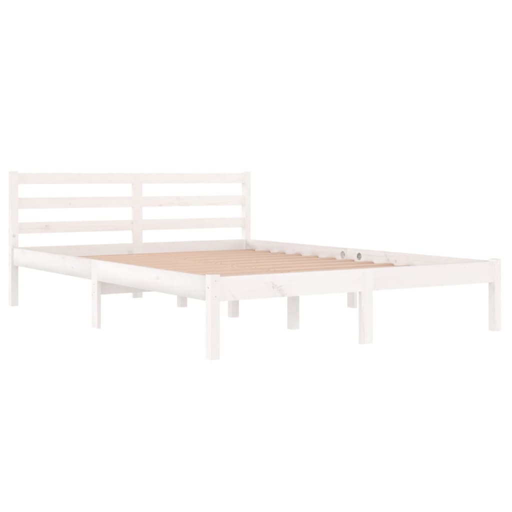 Bed frame without mattress solid pine wood 140x200 cm white