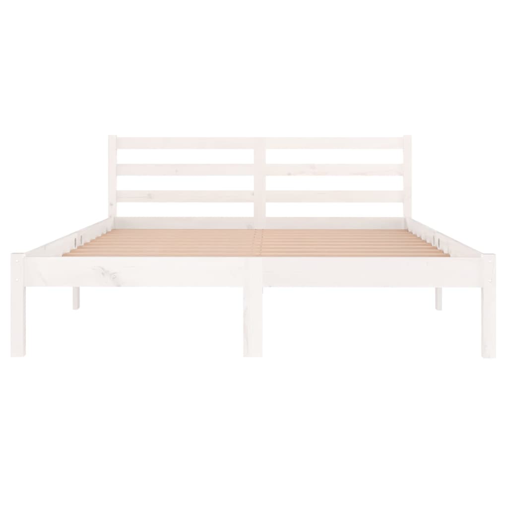 Bed frame without mattress solid pine wood 140x200 cm white