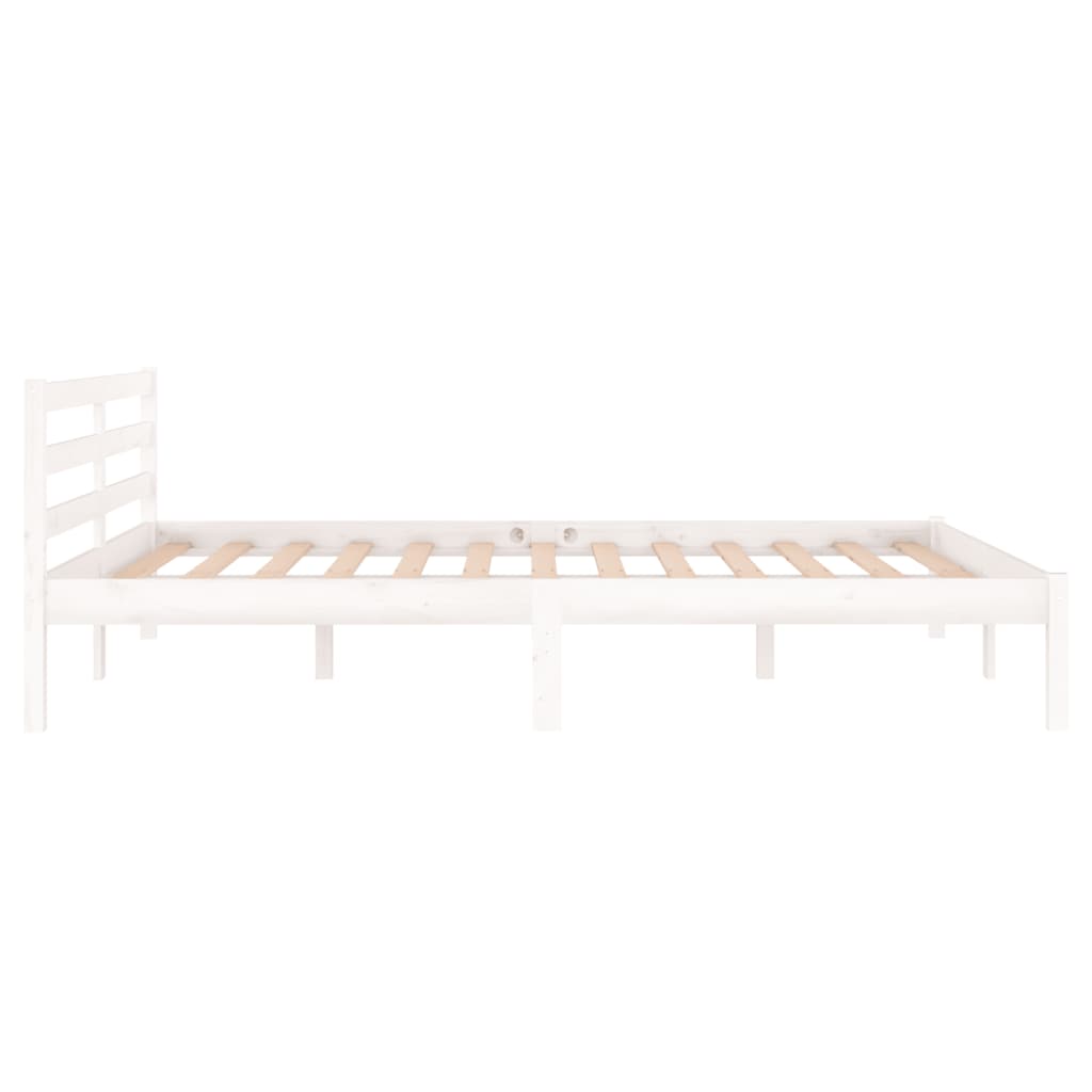 Bed frame without mattress solid pine wood 140x200 cm white