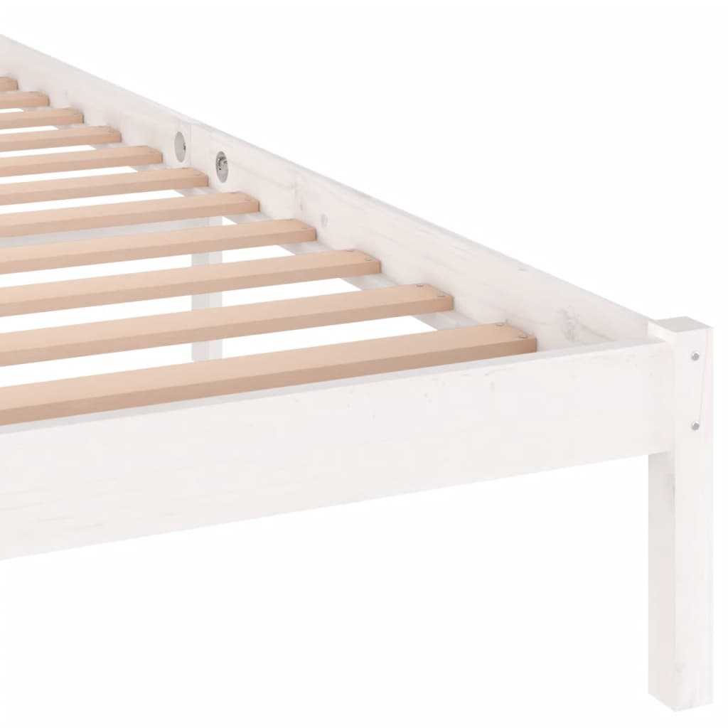 Bed frame without mattress solid pine wood 140x200 cm white