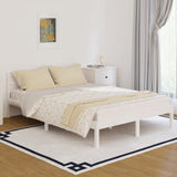 Bed frame without mattress solid pine wood 140x200 cm white