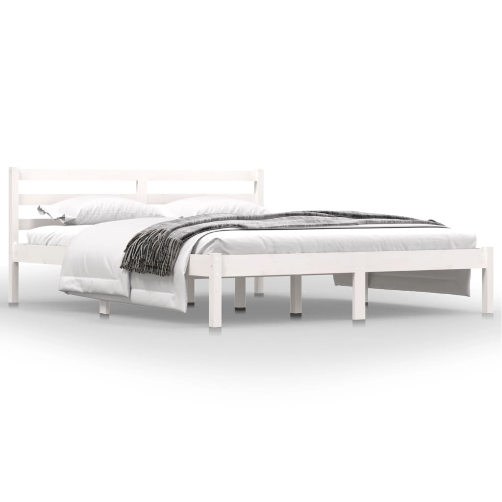 Bed frame without mattress 150x200 cm white