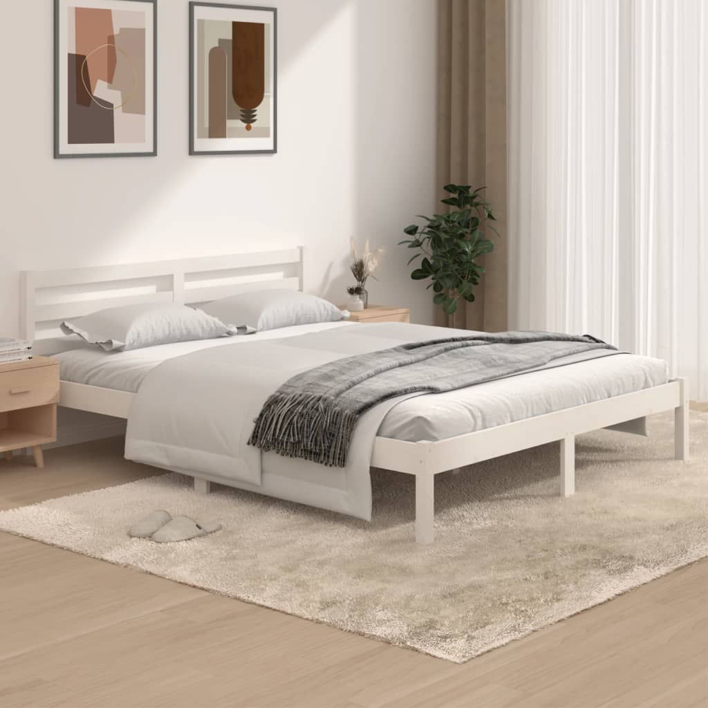 Bed frame without mattress 150x200 cm white