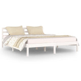 Bed frame without mattress solid pine wood 160x200 cm white