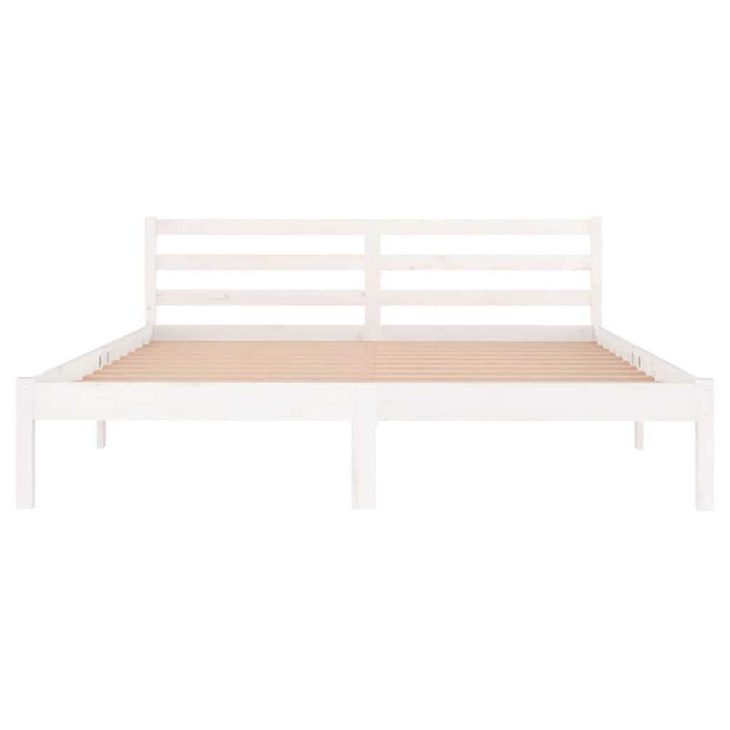 Bed frame without mattress solid pine wood 160x200 cm white