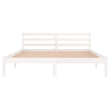 Bed frame without mattress solid pine wood 160x200 cm white