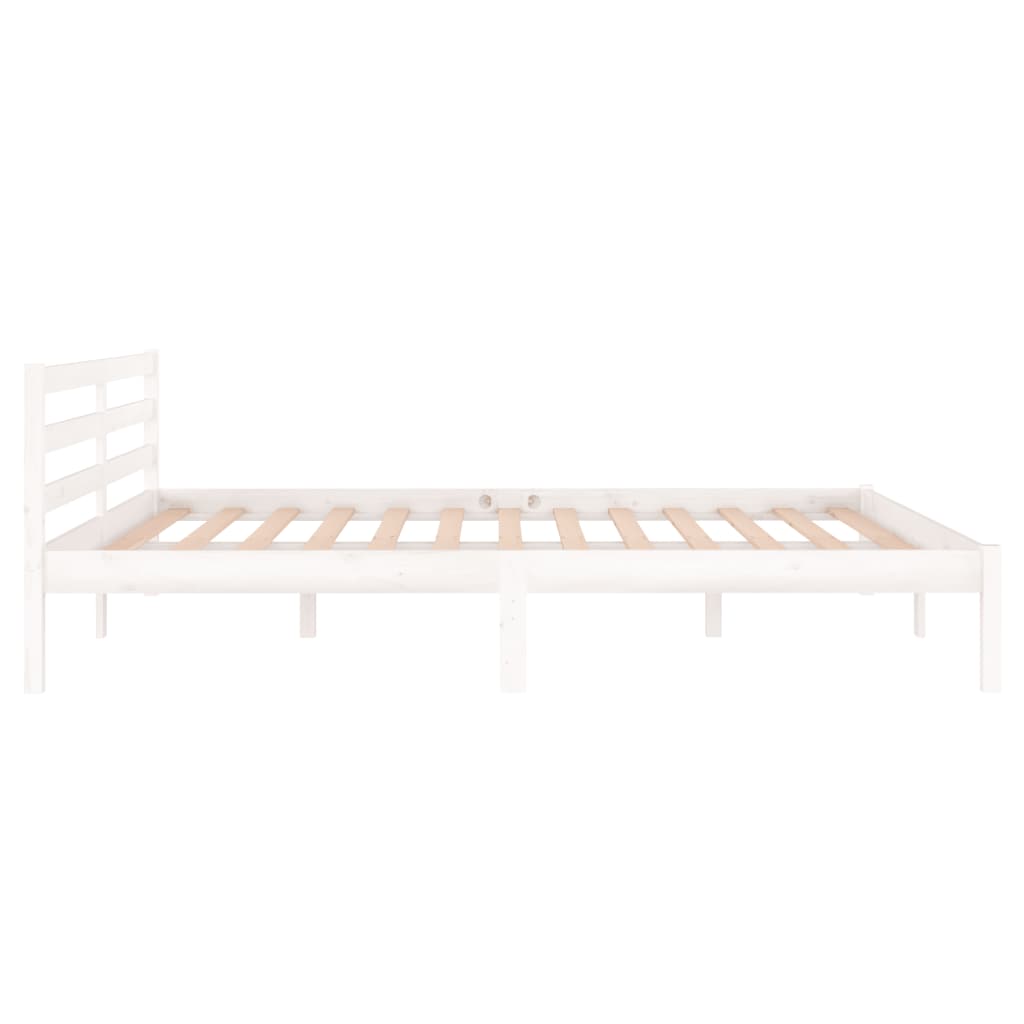 Bed frame without mattress solid pine wood 160x200 cm white