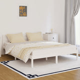 Bed frame without mattress solid pine wood 160x200 cm white