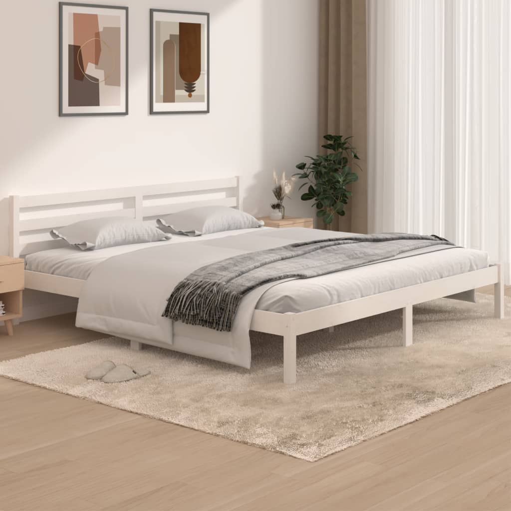 Bed frame without mattress 180x200 cm white