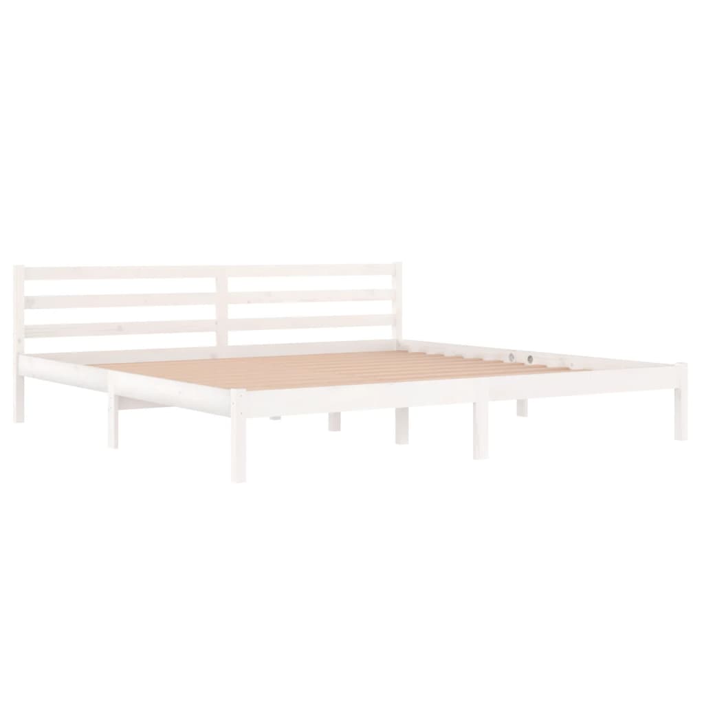 Bed frame without mattress solid pine wood 200x200 cm white