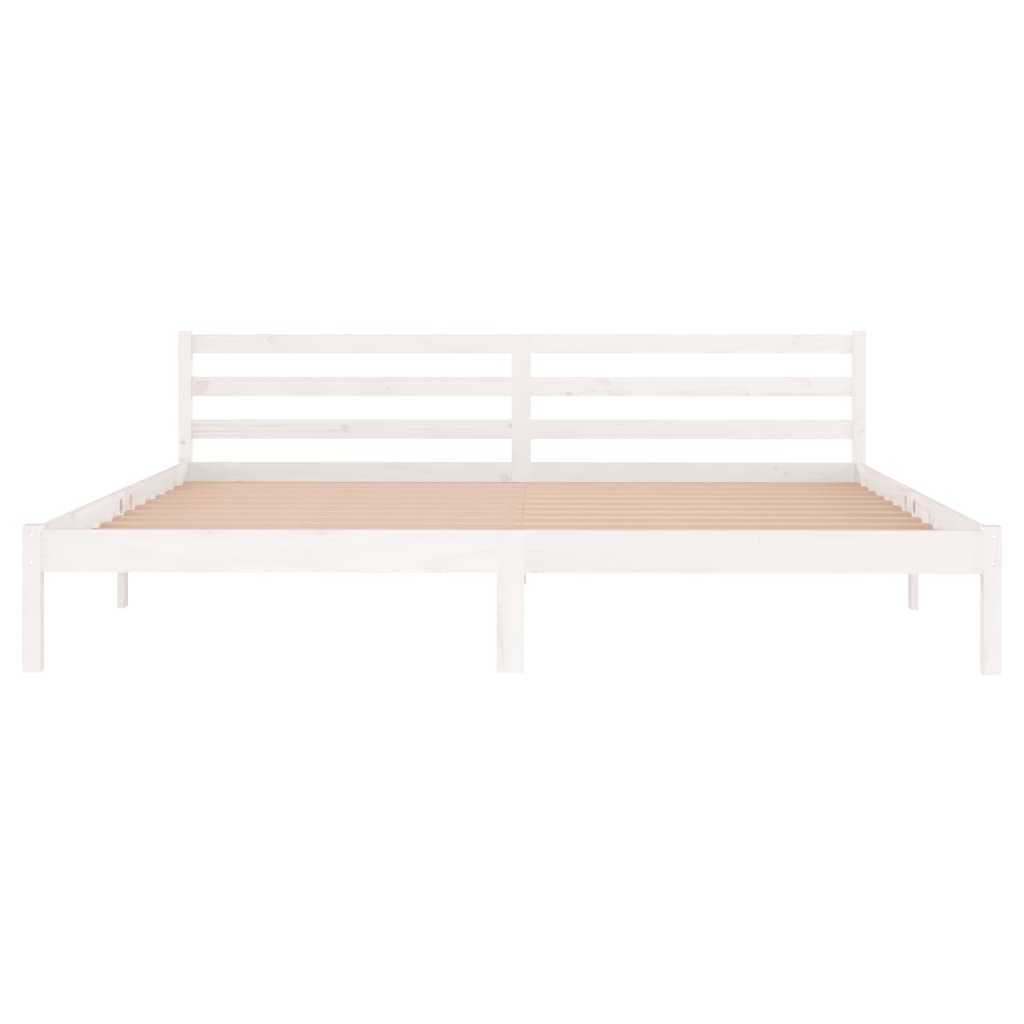 Cadre de lit sans matelas bois massif de pin 200x200 cm blanc