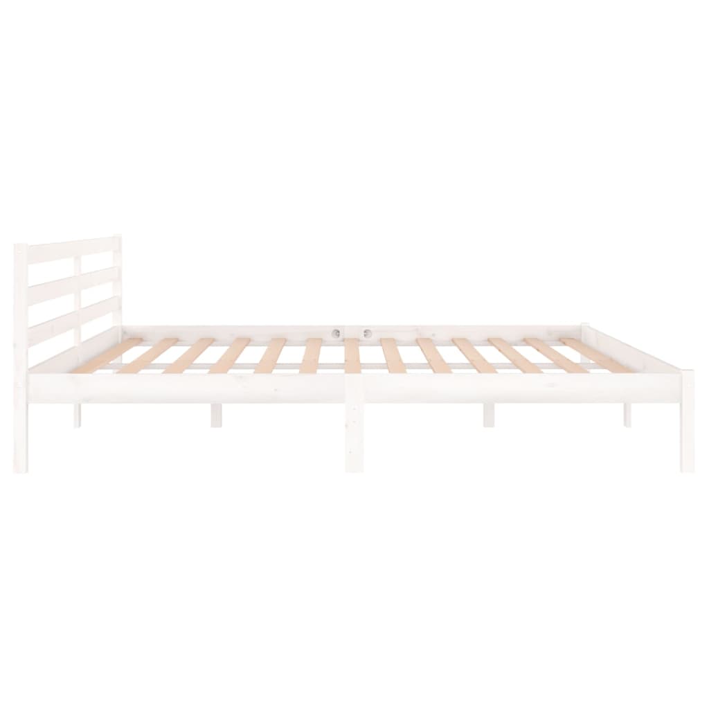 Bed frame without mattress solid pine wood 200x200 cm white