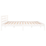 Cadre de lit sans matelas bois massif de pin 200x200 cm blanc