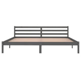 Bed frame without mattress solid pine wood 200x200 cm gray