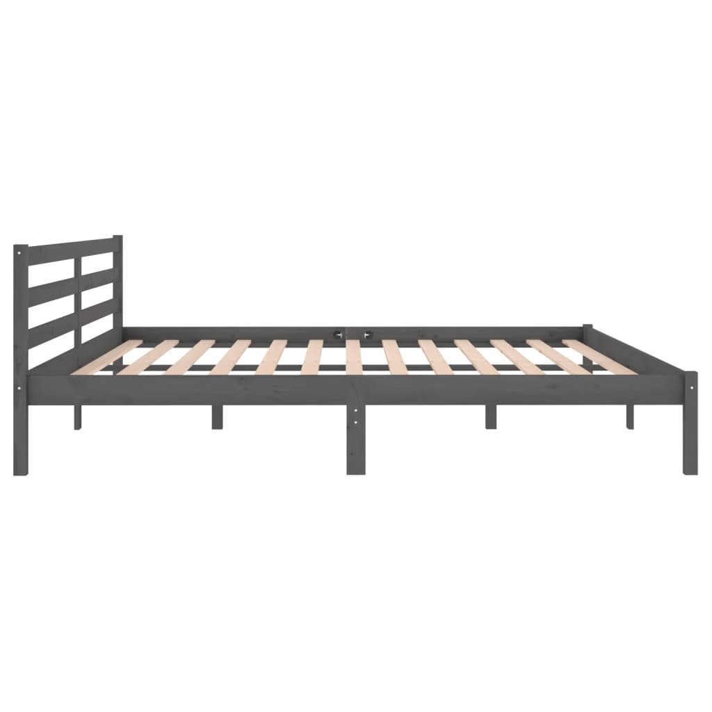 Bed frame without mattress solid pine wood 200x200 cm gray