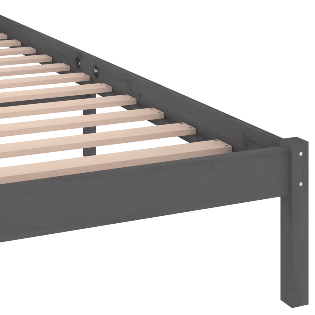 Bed frame without mattress solid pine wood 200x200 cm gray