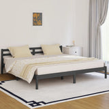 Bed frame without mattress solid pine wood 200x200 cm gray