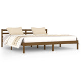 Cadre de lit sans matelas bois pin massif 200x200cm marron miel