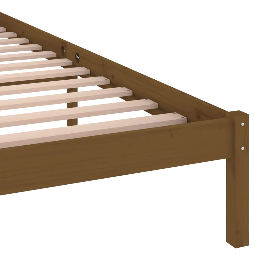 Cadre de lit sans matelas bois pin massif 200x200cm marron miel