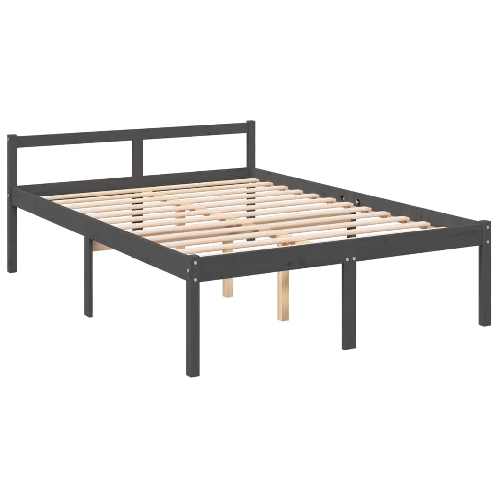 Bed for elderly without mattress gray 135x190 cm