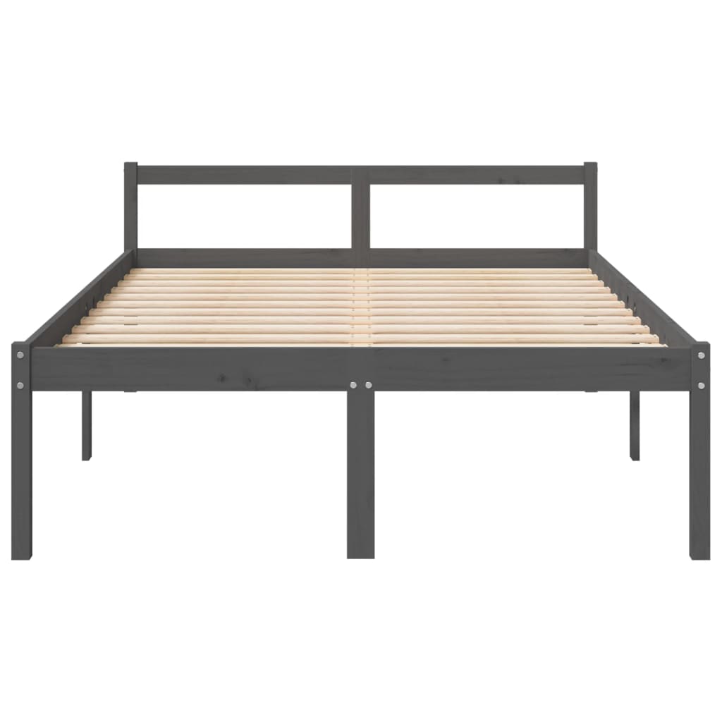 Bed for elderly without mattress gray 135x190 cm