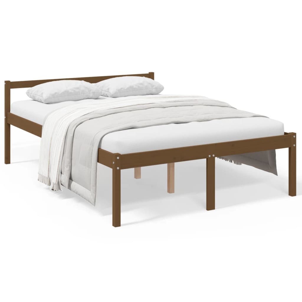 Elderly bed without mattress honey brown 135x190cm