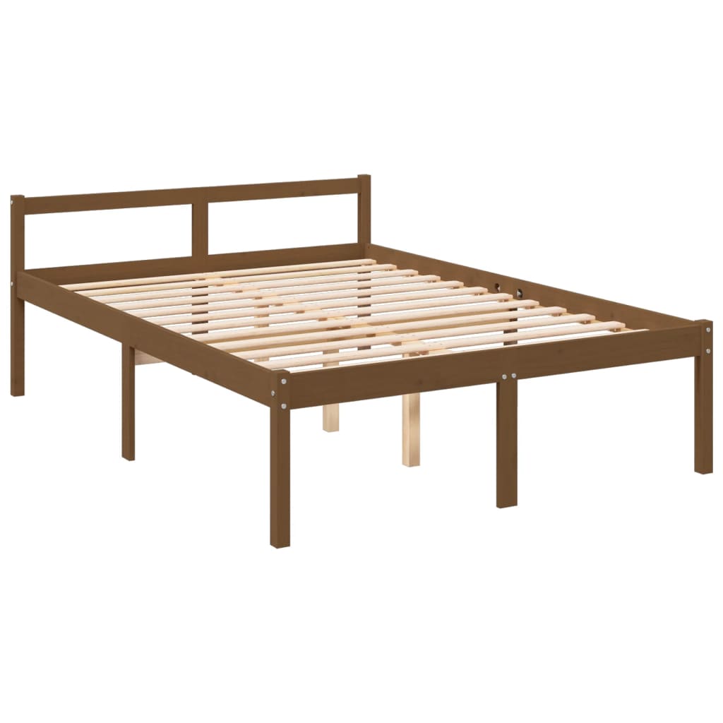 Elderly bed without mattress honey brown 135x190cm