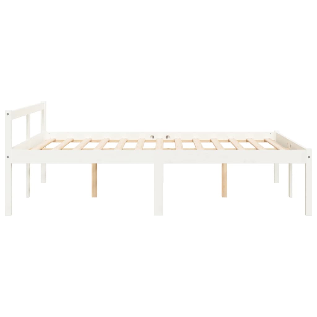 Bed for elderly person without mattress 140x190 cm solid pine wood