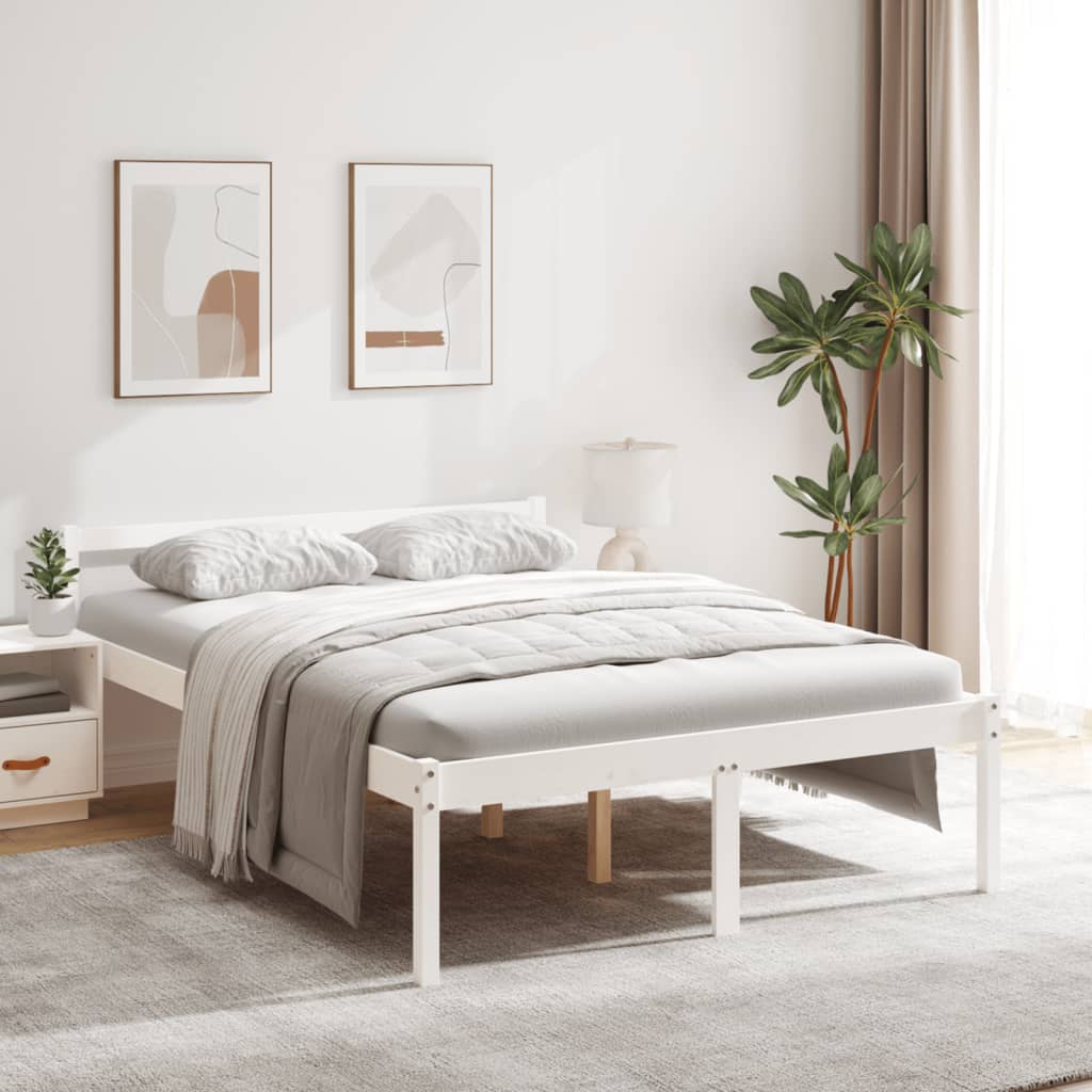 Bed for elderly without mattress 120x200 cm solid pine wood