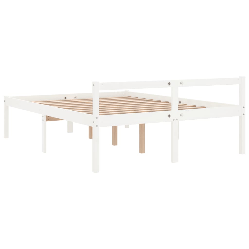 Bed for elderly without mattress 140x200 cm solid pine wood