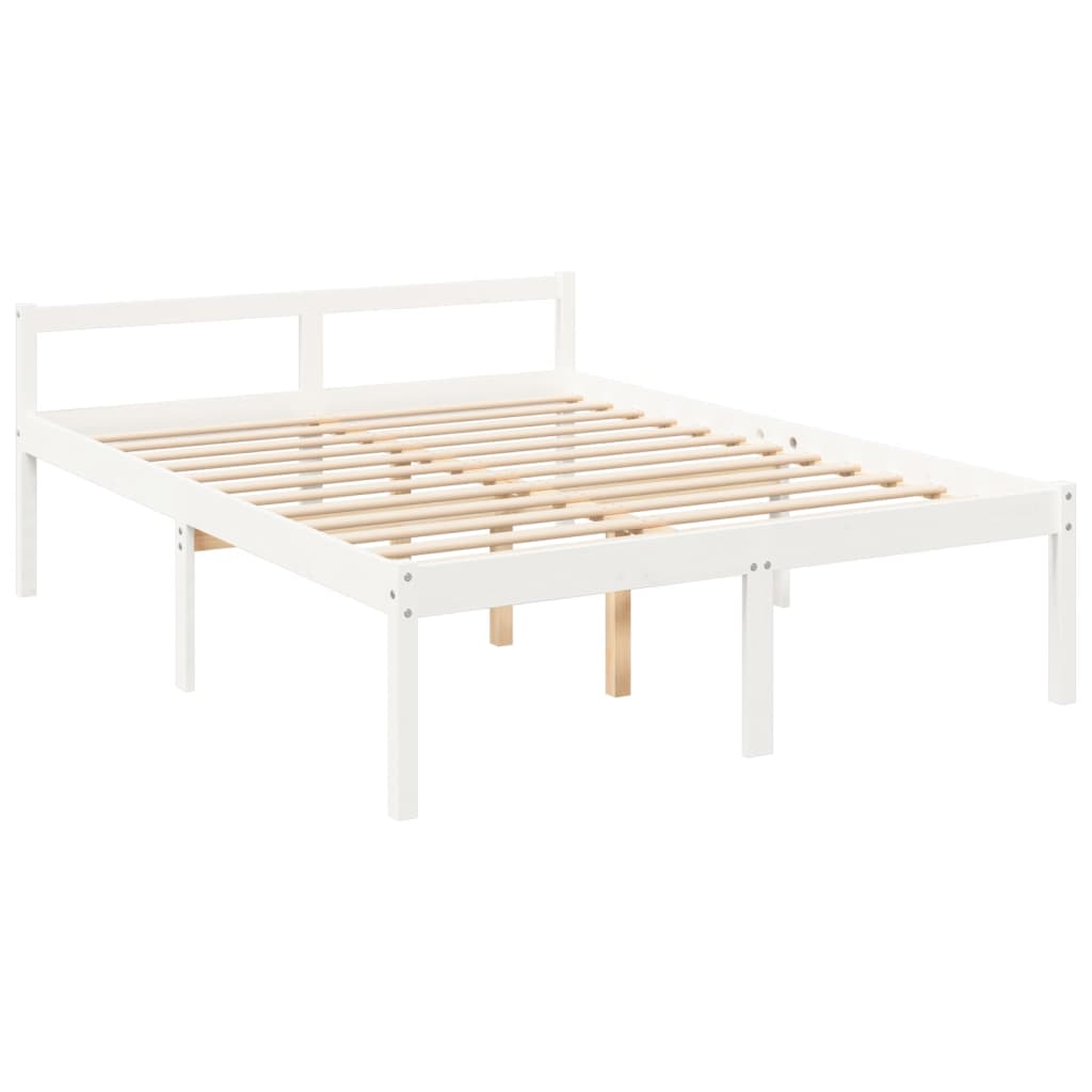 Bed for elderly without mattress 150x200 cm solid pine wood