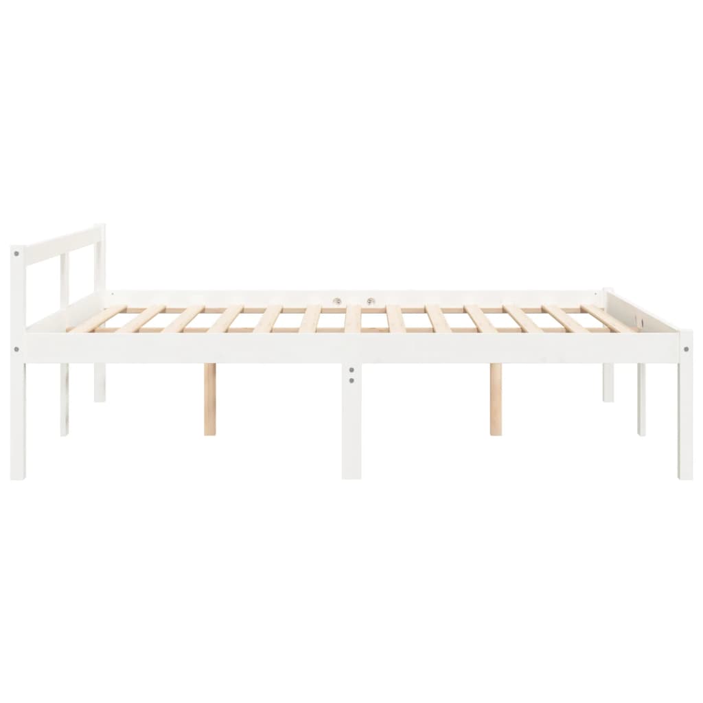 Bed for elderly without mattress 150x200 cm solid pine wood