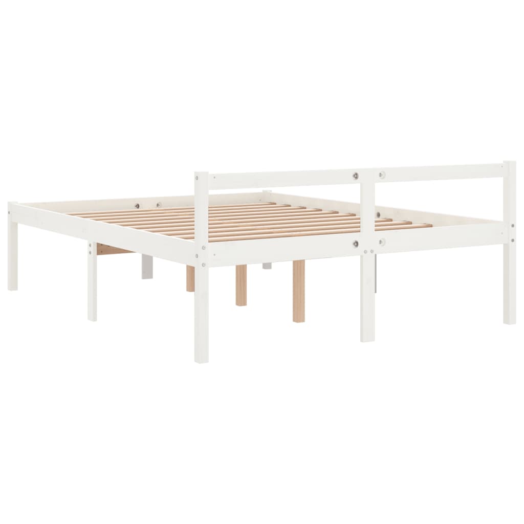 Bed for elderly without mattress 150x200 cm solid pine wood