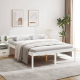 Bed for elderly without mattress 150x200 cm solid pine wood