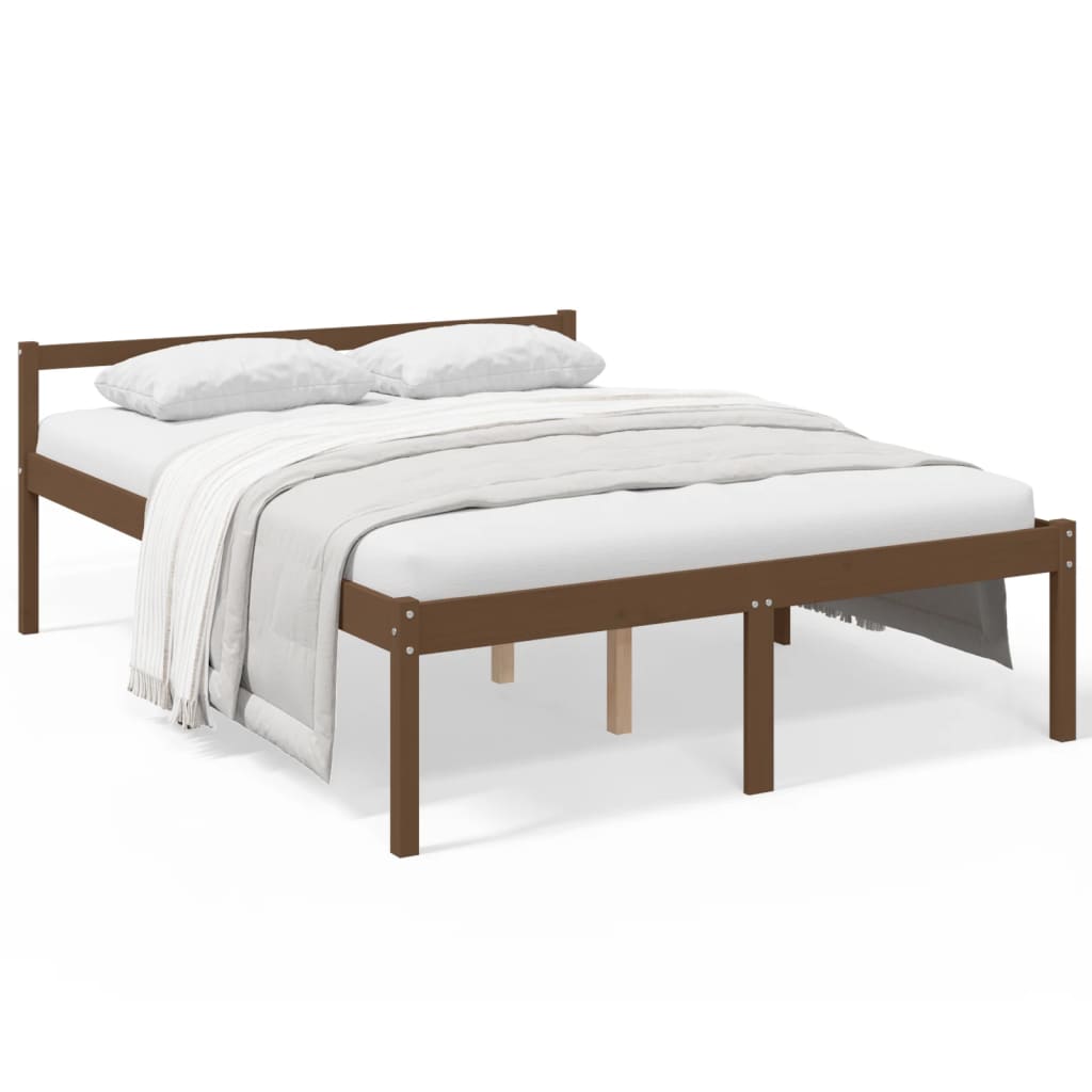 Bed for elderly without mattress 150x200 cm solid pine wood