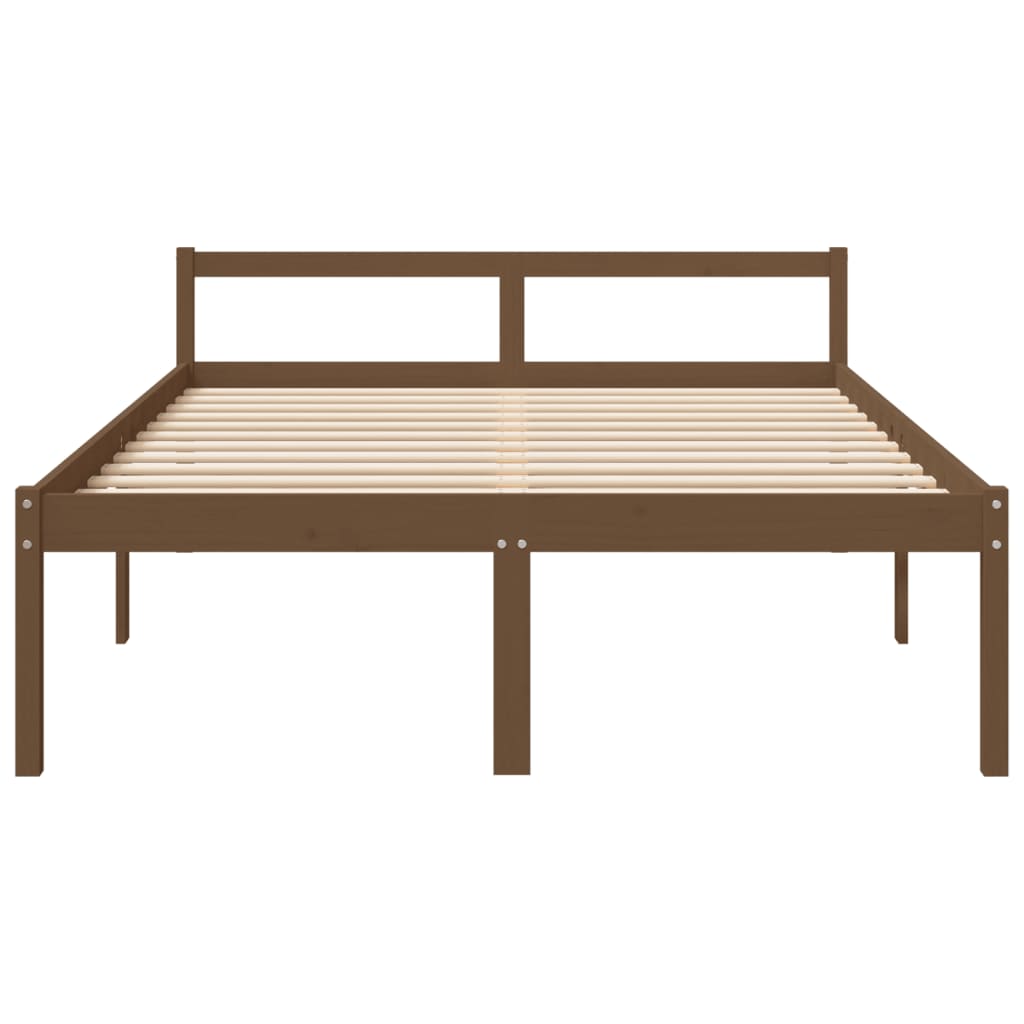 Bed for elderly without mattress 150x200 cm solid pine wood