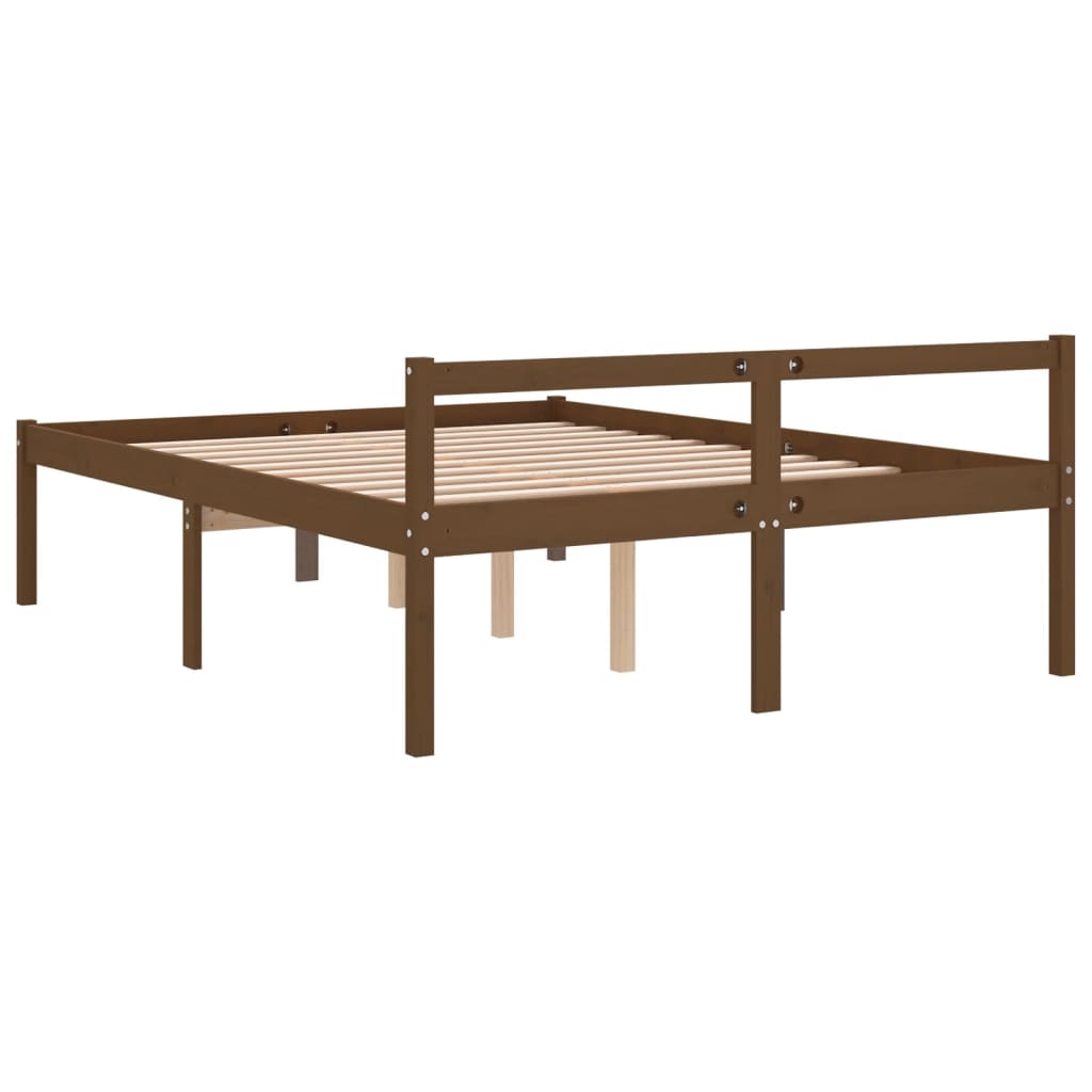 Bed for elderly without mattress 150x200 cm solid pine wood